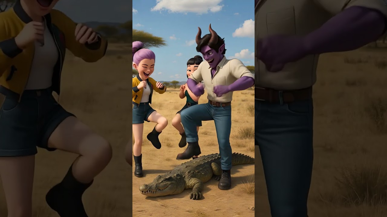 Jino Saves Rumi From Crocodile - KPop Demon Hunters