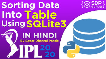 Sorting Data into Table using SQLite3 #6 | Database in Python | SQLite3 Tutorial | SQLite |SDPGuruji