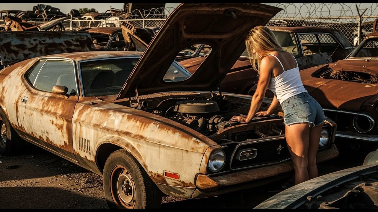 Restoring a heavily rusted Ford Mustang 1971s from an old car yard: Full Process