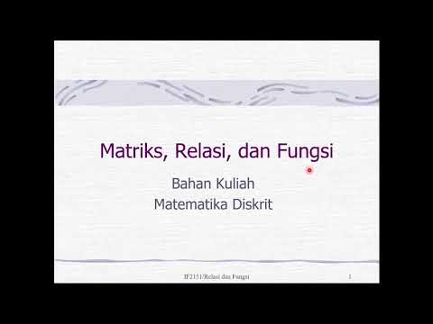 Video: Apakah matriks dalam matematik diskret?