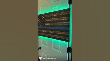 My first 3D Police flag build with LED #woodenflags  #ledlights #police #blueline #flag #handmade