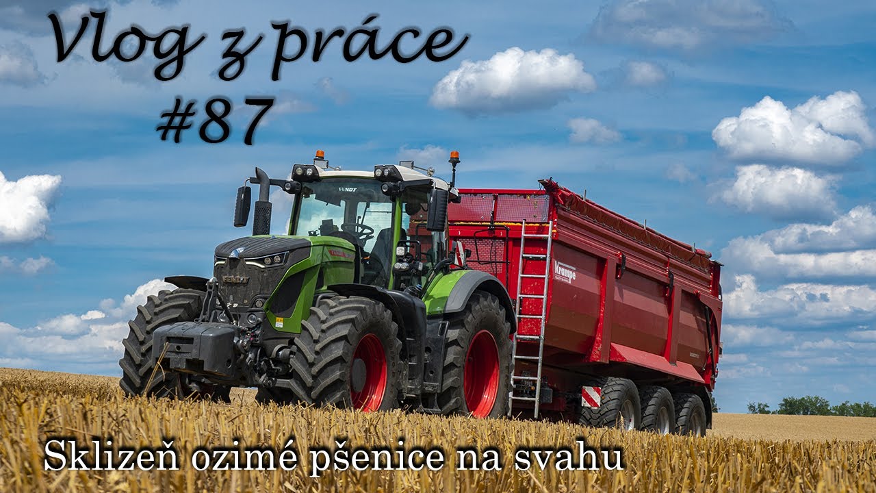 Vlog z práce #87 Sklizeň ozimé pšenice na svahu /Fendt 936 G7 One / Nový návěs Krampe BB 800