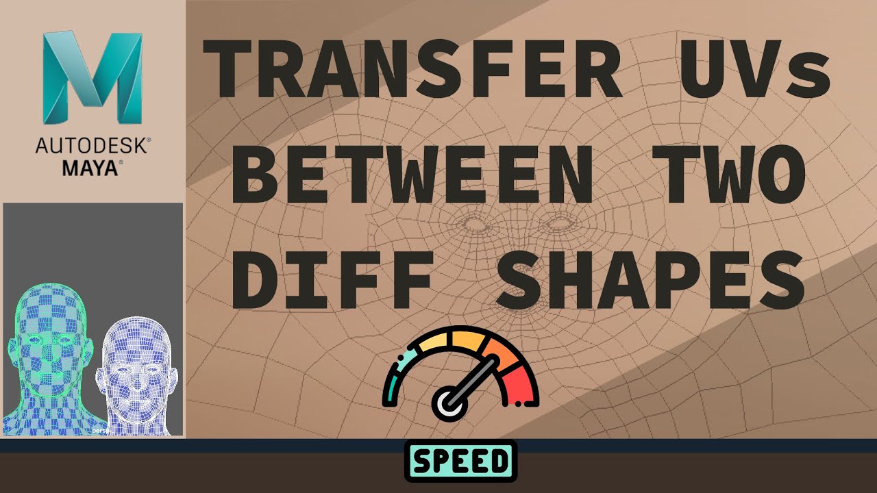 TRANSFER UV between two meshes DIFFERENT SHAPES SAME TOPOLOGY - MAYA