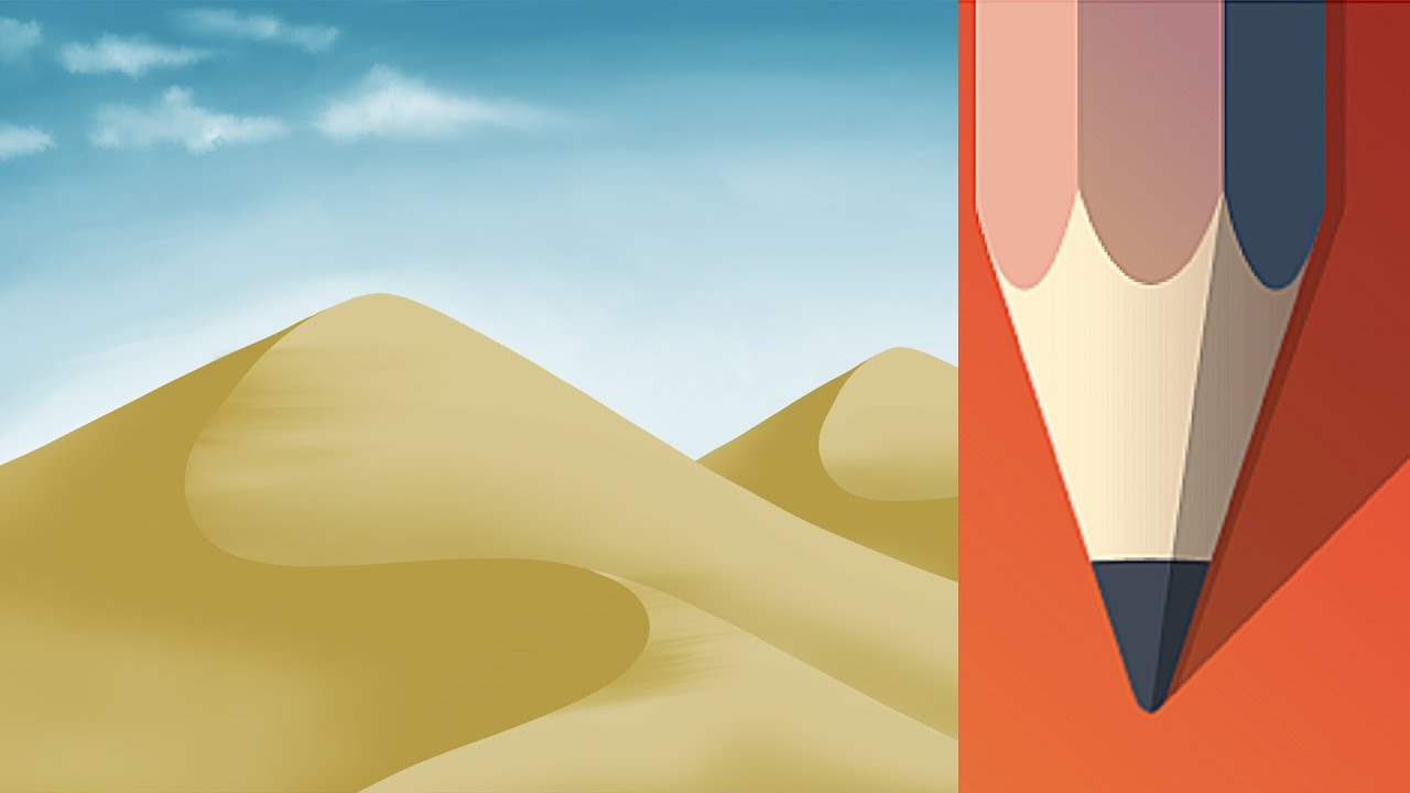 How To Draw Desert Dunes With Autodesk Sketchbook Mobile Youtube