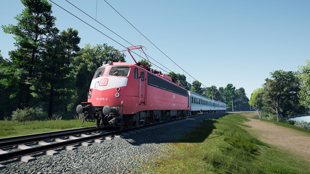 Driving a DB BR 110 with N Wagen Regional Train.
