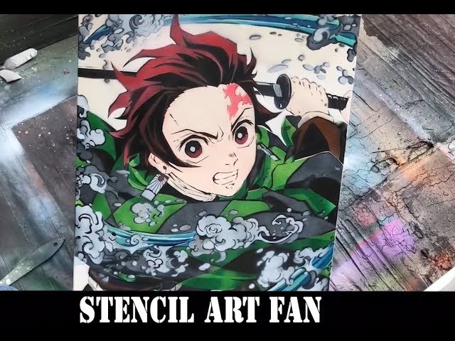 tanjiro demon slayer stencil