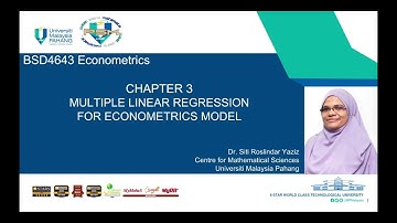 BSD4643 Econometrics - Chapter 3 (subtopic 3.1 - Overview of Economic and Econometric Models)