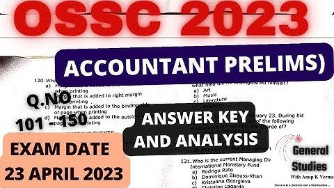 OSSC Accountant  Prelims 2023 | Answer Key | Exam Date : 23 April 2023