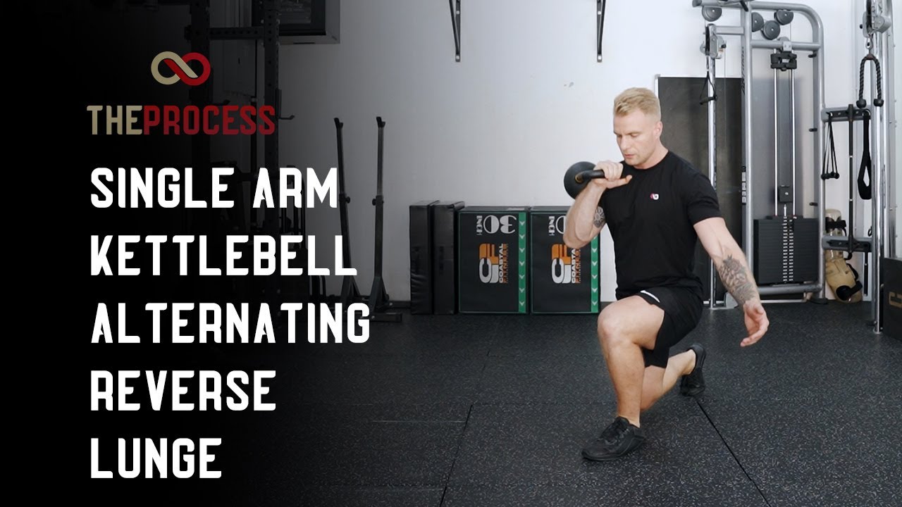 Single Arm Kettlebell Front Rack Alternating Reverse Lunge - YouTube