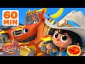 Blaze & Kid Cowboy's Exciting Food Races & Rescues with Luna! 🍌🌶️