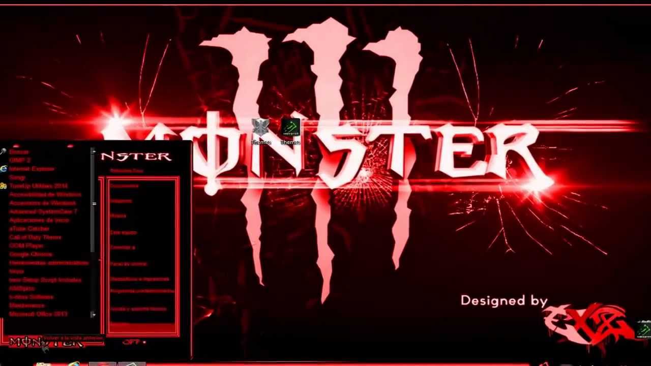 Tema Monster Energy Red para windows 8 y 8.1 - YouTube