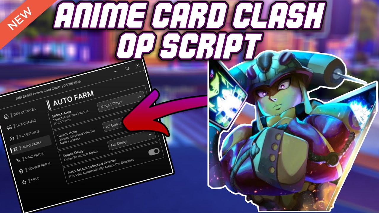 [TOWER] Anime Card Clash OP Script (2025) PASTEBIN - Auto Roll | Auto Farm | Tower Farm | Raid