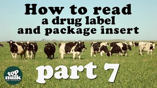 7. How to read a drug label and package insert