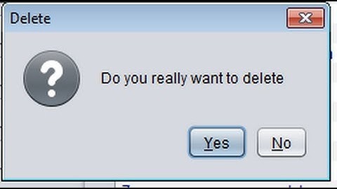 Java prog#24.Confirmation to delete data (Do you really want to delete ) in NetBeans java GUI