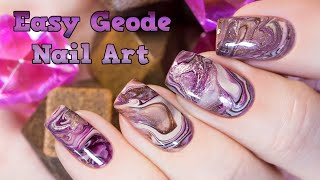Easy Geode Nail Art Эффект Камня На Ногтях
