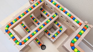 マーブルランレース☆キュボロ＋水道管＋透明パイプ＋グリムス階段＋踏切