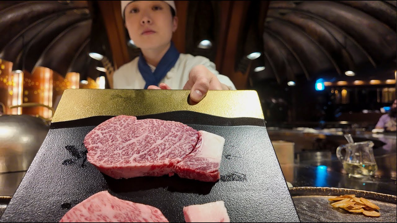 Ужин из говядины Кобе за 500 долларов в Токио, Япония