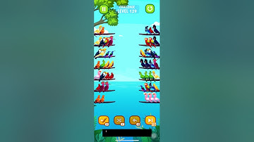 Bird sort puzzle walkthrough challenge level 129 complete levels #trending #viral #game