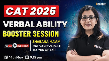 CAT 2025 Verbal Ability Booster Session | Master VARC with Shabana Ma’am