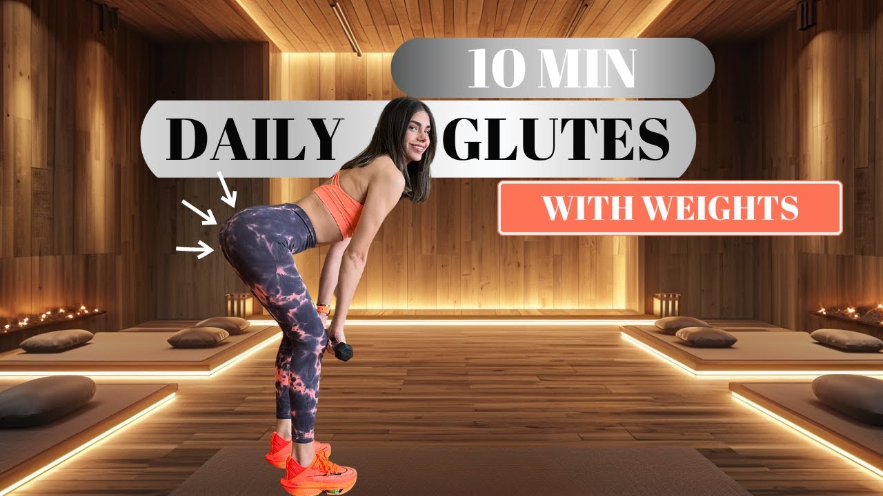 10 MIN GLUTES PUMP WORKOUT - DAILY BOOTY WITH WEIGHTS - At Home Workout ...