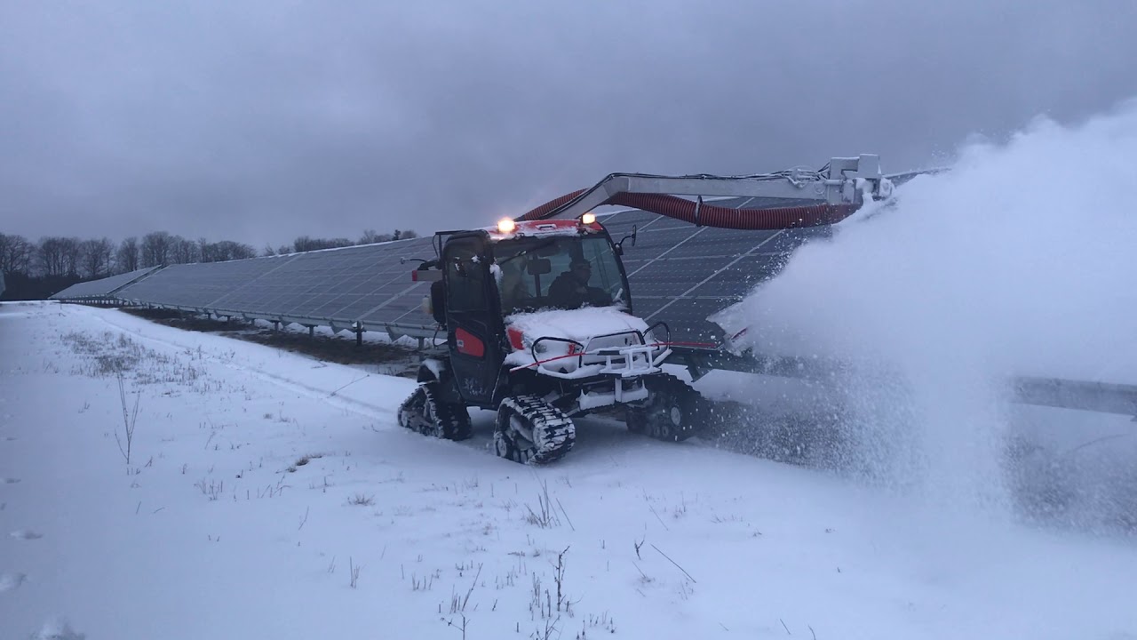 The Snolar solar panel snow remover in Ontario 