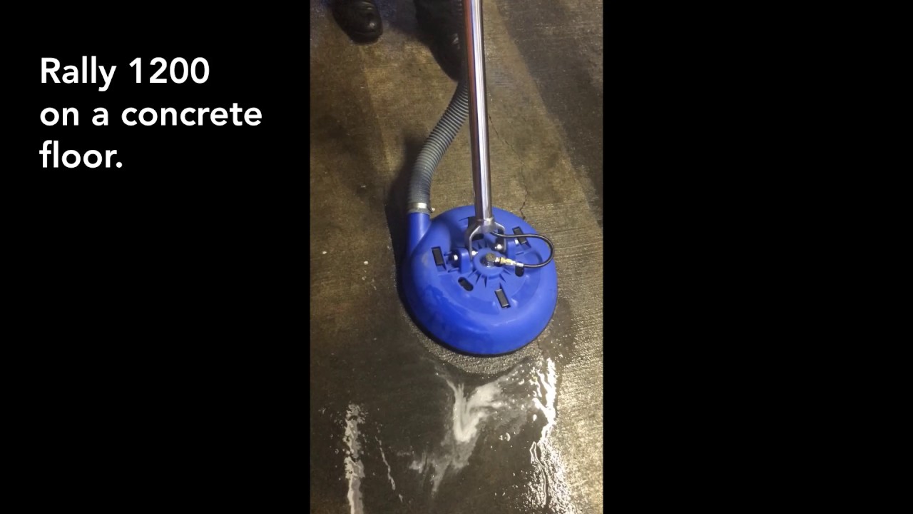 Demonstration, Cleaning textured concrete floor with the Rally 1200