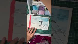 skyscene skyscenepainting skyscenewatercolorpaintingelectricpole electricpolepainting