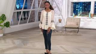 Laurie Felt Silky Denim Pull On Overdyed Skinny Jeans on QVC