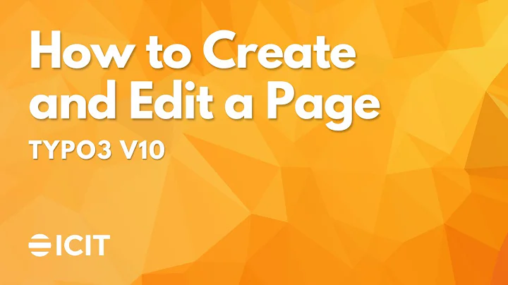 How to Create and Edit a Page | Typo3 v10 Tutorial