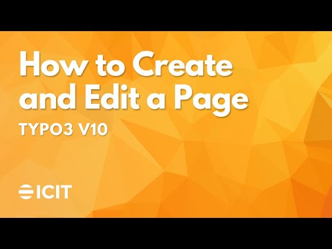 How to Create and Edit a Page | Typo3 v10 Tutorial