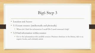 Big6 Lesson Conclusion M Delgado video