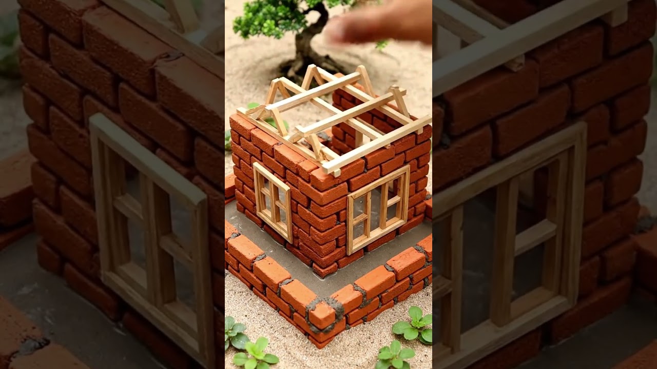 I Built a Full Brick House... But Tiny! | Mini Home Construction