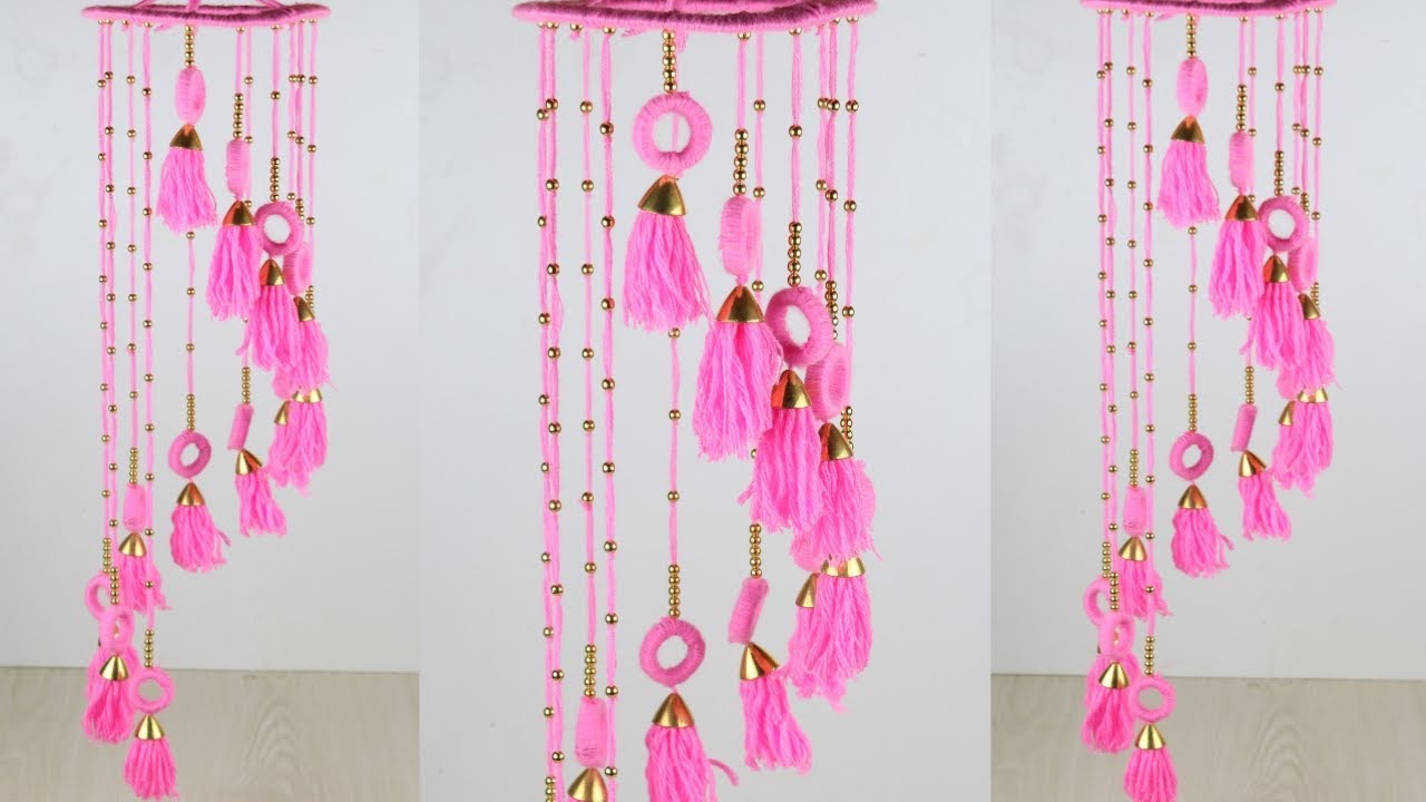 Best Out Of Woolen Craft Ideas || How To Make Wind Chime With Woolen at