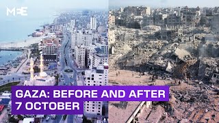 A view of Gaza before and after 7 October Resimi