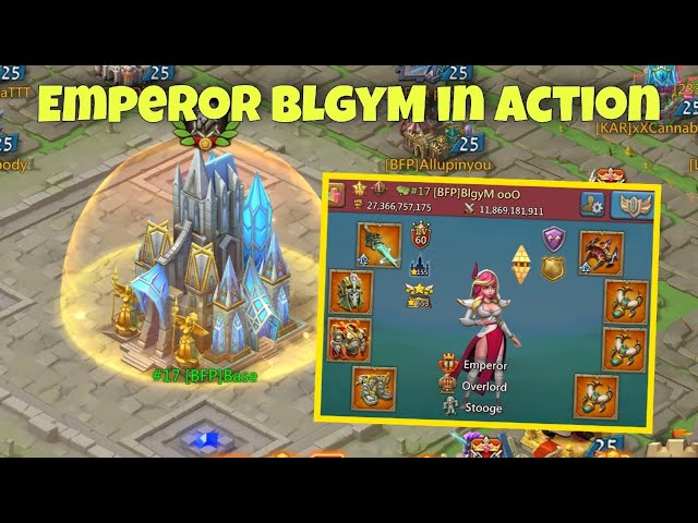 Lords Mobile - BlgyM's account overview. THE STRONGEST account in LM. First  6 piece emperor 