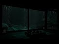 Deep Garden Rain Sounds Around a Quiet Cabin 🌧 (No Ads) | Dark Bedroom Ambience for Restful Sleep