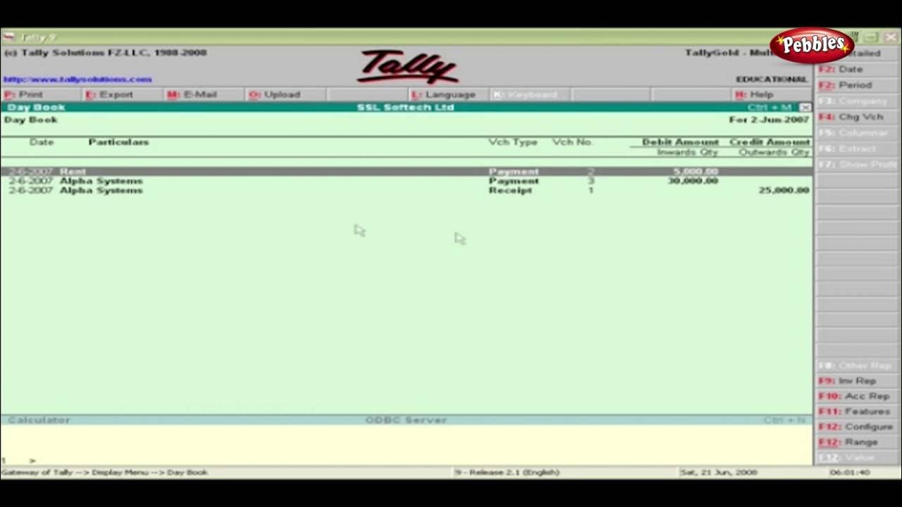 Learn Tally in English Day Book Tally erp 9 Full Tutorial YouTube