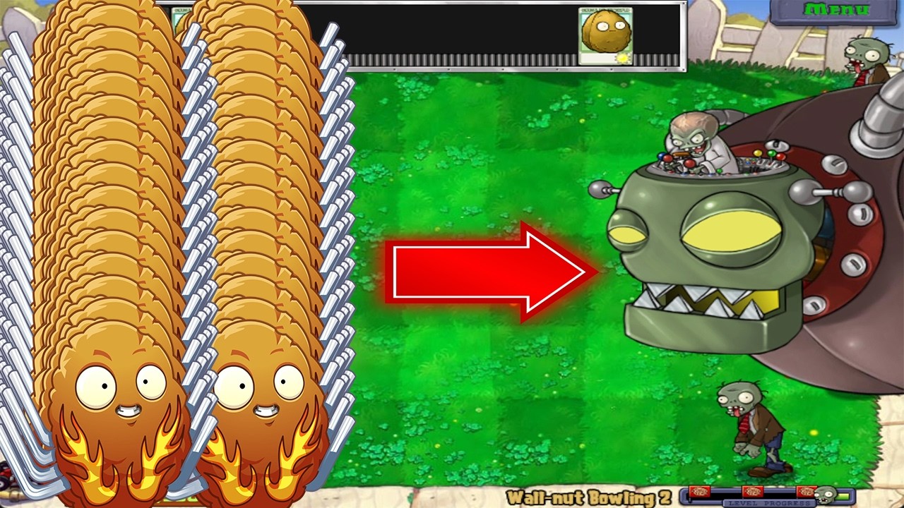 PLANTS VS ZOMBIES WALL NUT BOWNLING 2 EXPLODE O-NUT VS DR ZOMBOSS POPCAP 100% HACK