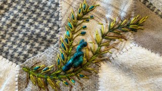 Project Bag - (5) Continuing the botanical embroidery (inspired by Jennifer Clouston)