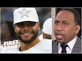First Take reacts to the Cowboys reportedly offering Dak Prescott a contract with $105M guaranteed
