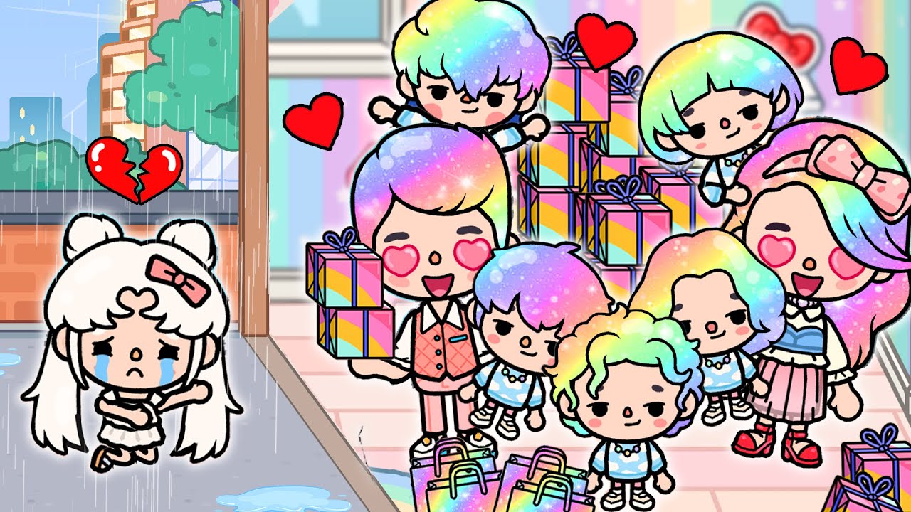 Девочка-альбинос в радужной семье | История жизни Toca | Toca Boca