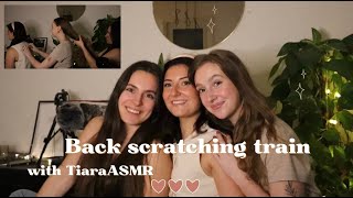ASMR Back Scratching Train With Another ASMRtist + Hair Brushing With @TiaraASMR 🌸✨