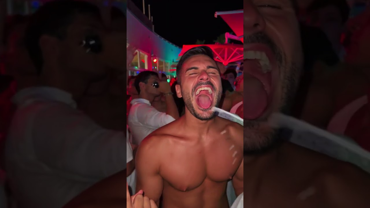 CUTE ITALIAN BOY GETS MOET SPRAYED ALL OVER AT CAFE DEL MAR MALTA