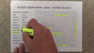 ASMR - QNA Word Search - Australian Accent -Chewing Gum & Whispering Q&A Facts about Aussie ASMR Man screenshot 3