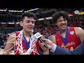 John Carrothers and Kyle Ross react after Andrean's victory