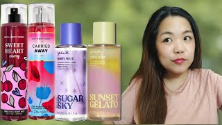 Body Mist Reviews: Sunset Gelato, Sugar Sky, Sweet Heart Cherry, Carried Away (Philippines)