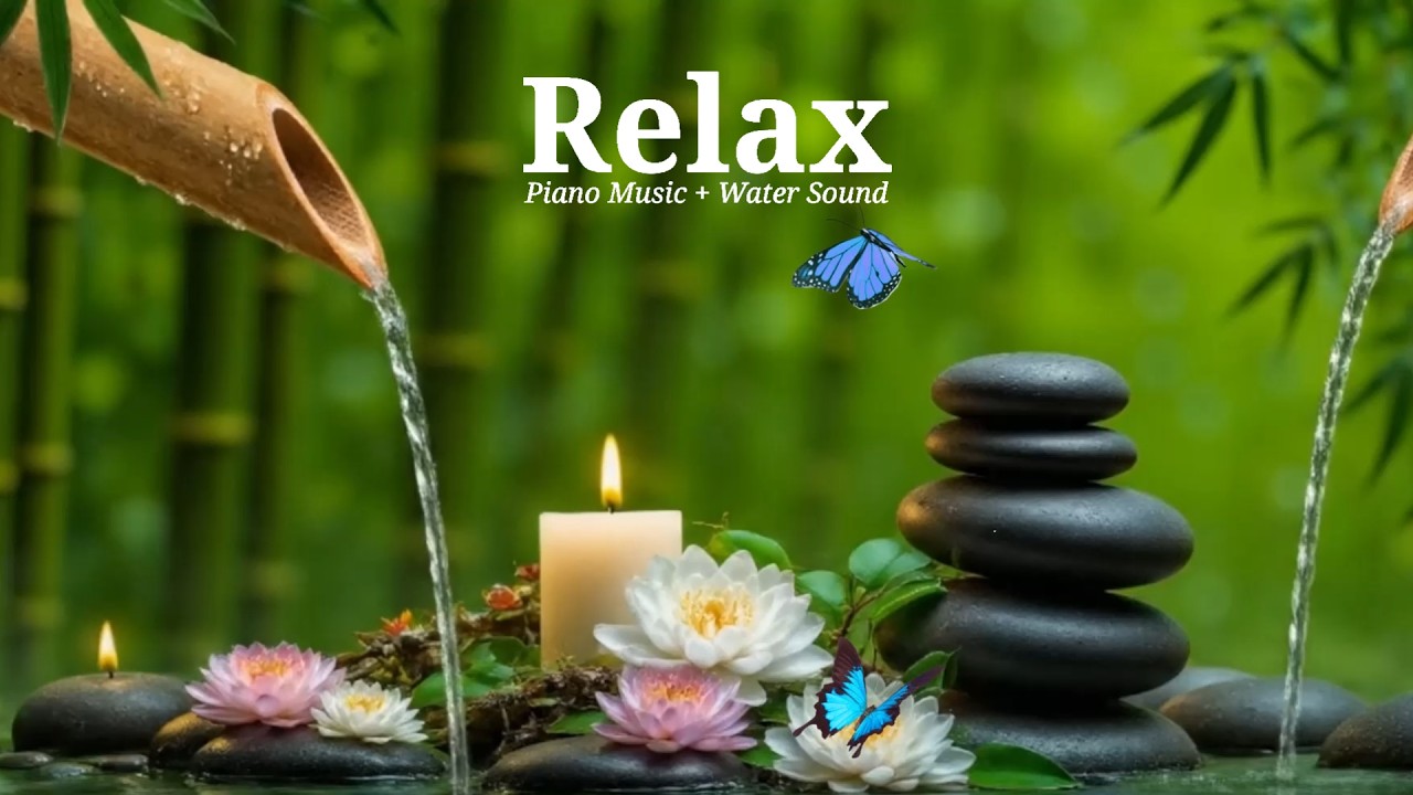 Relaxing Sleep Music + Bamboo Water Sounds 🌿 Deep Healing, Meditation, Mind Body, Deep Sleep