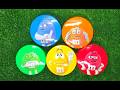 3 Minutes Satisfying with Rainbow M&amp;M'S Candy Unpacking From Glossy Containers ASMR Beads Surprise