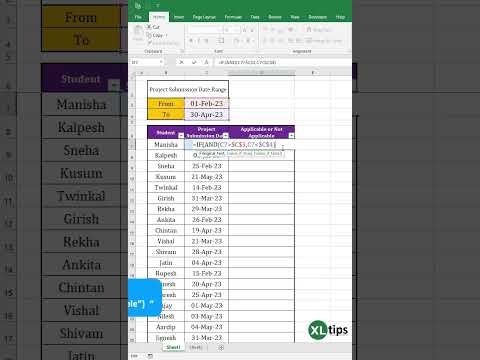 Excel Date Range