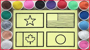 Vẽ và tô màu tranh cát lá cờ nước việt nam, mỹ... Sand painting flags of countries@ChimXinhChannel